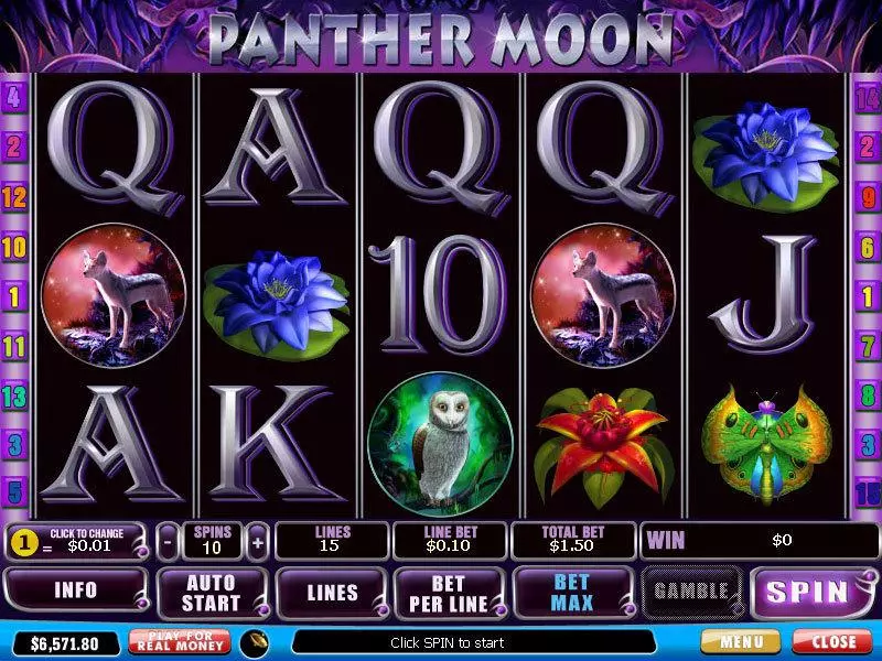 Panther Moon Fun Slot Game made by PlayTech with 5 Reel and 15 Line