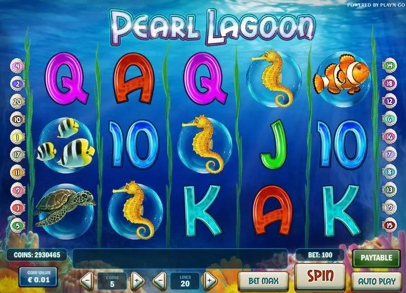 Pearl Lagoon Fun Slot Game made by Play'n GO with 5 Reel and 20 Line