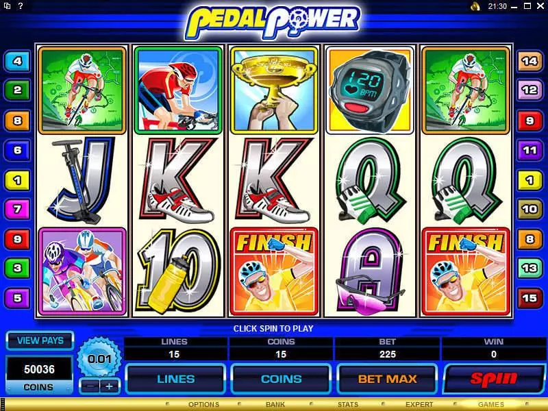 Pedal Power Fun Slot Game made by Microgaming with 5 Reel and 15 Line