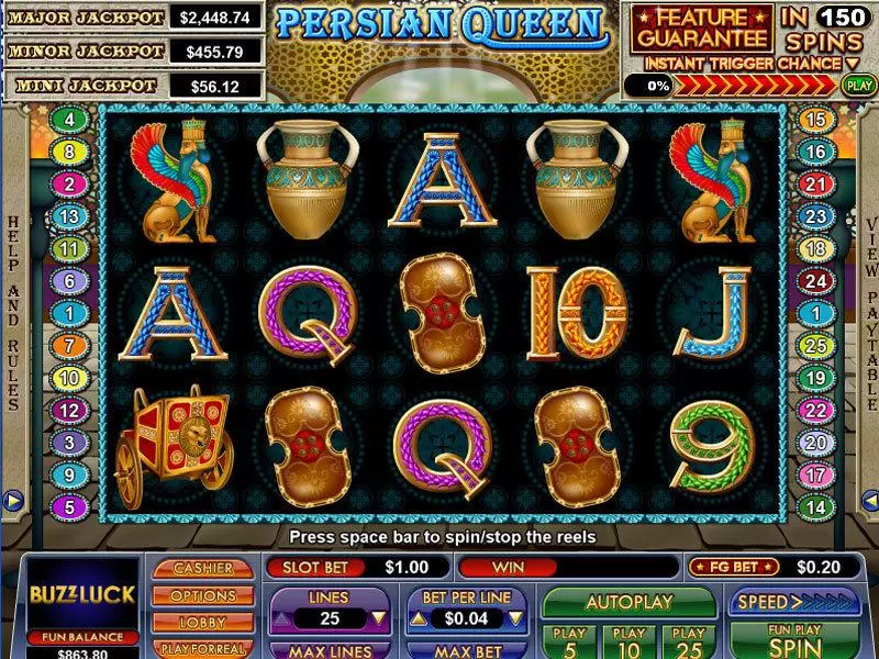 Persian Queen Fun Slot Game made by NuWorks with 5 Reel and 25 Line
