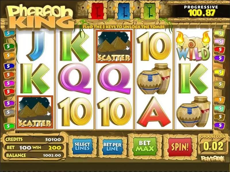 Pharaoh King Fun Slot Game made by BetSoft with 5 Reel and 20 Line