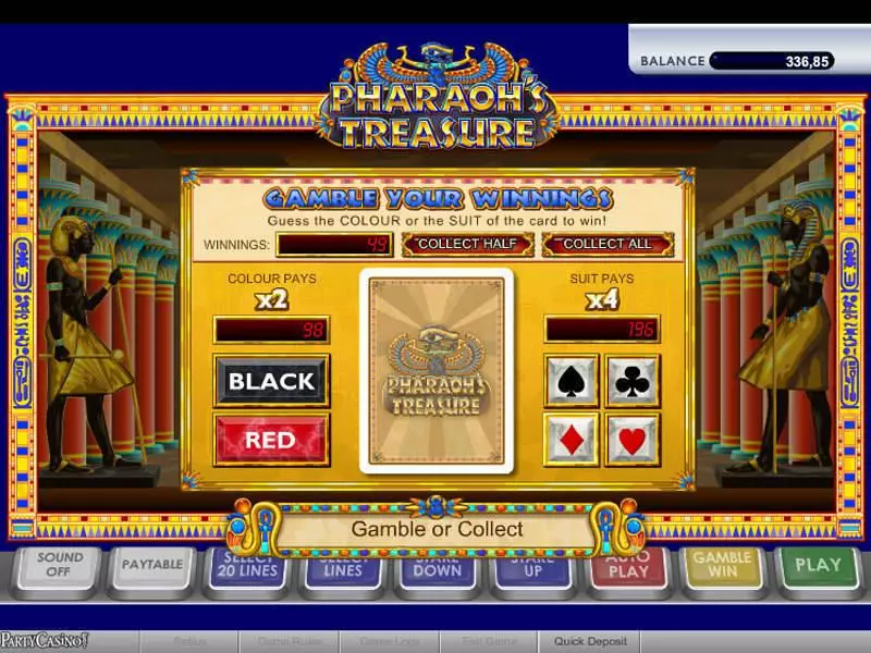 Pharaoh's Treasure Fun Slot Game made by bwin.party with 5 Reel and 20 Line