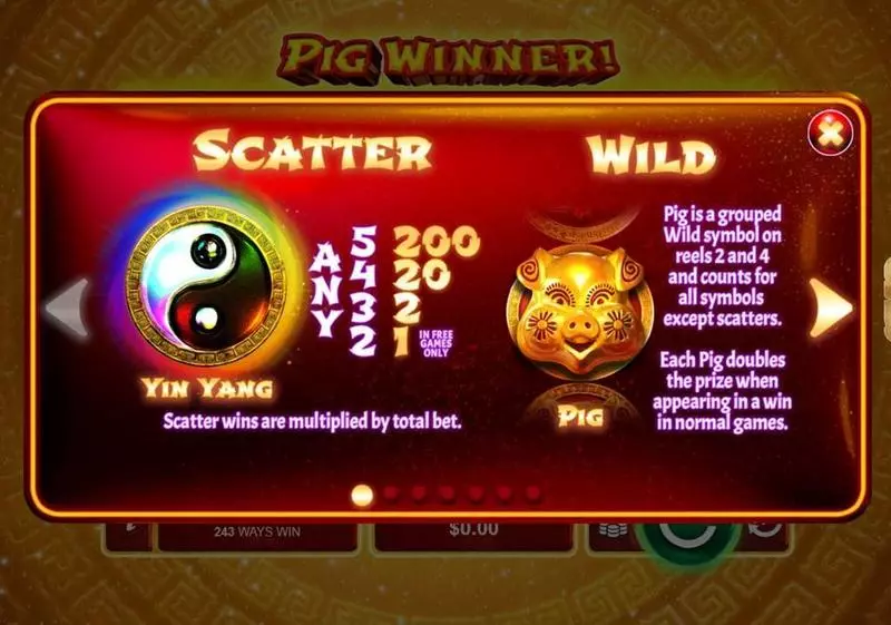 Pig Winner Fun Slot Game made by RTG with 5 Reel and 243 Line