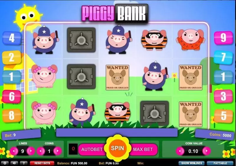 Piggy Bank Fun Slot Game made by 1x2 Gaming with 5 Reel and 9 Line