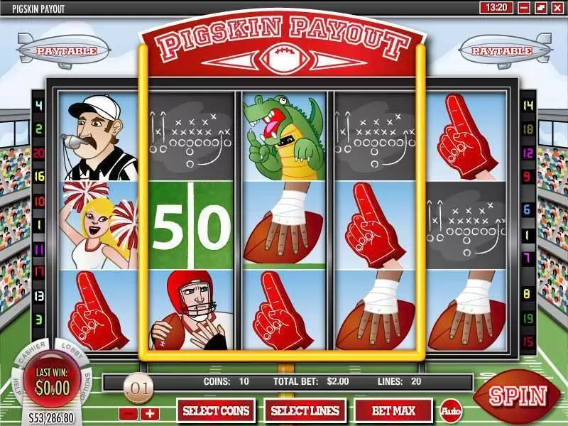 Pigskin Payout Fun Slot Game made by Rival with 5 Reel and 20 Line