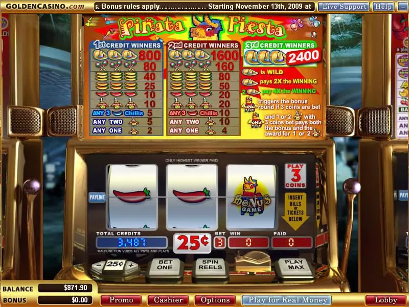Pinata Fiesta Fun Slot Game made by WGS Technology with 3 Reel and 1 Line