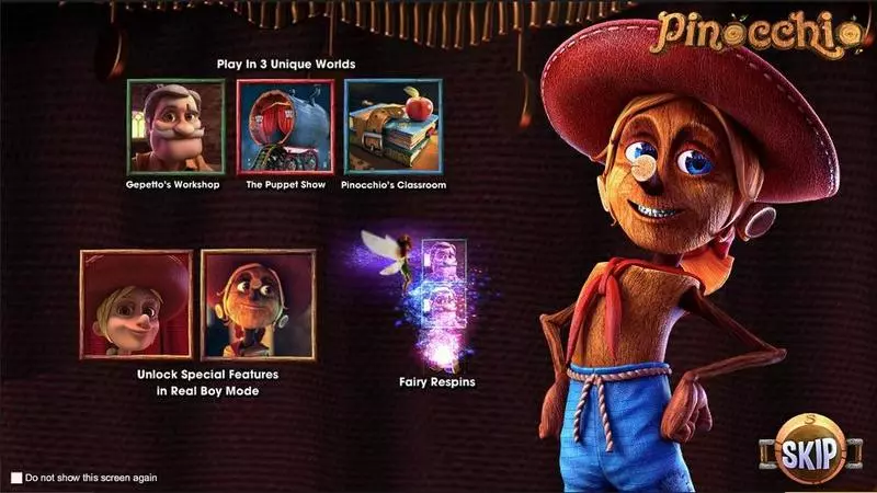 Pinocchio Fun Slot Game made by BetSoft with 5 Reel and 15 Line