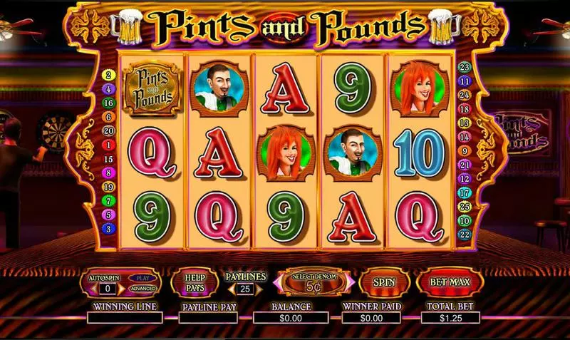 Pints and Pounds Fun Slot Game made by Amaya with 5 Reel and 25 Line