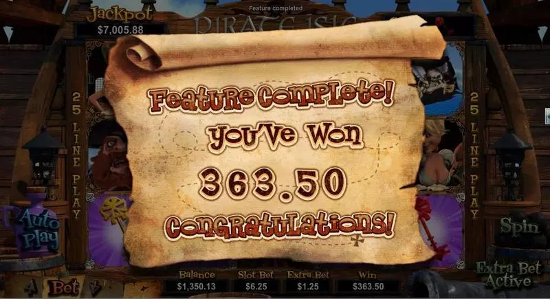 Pirate Isle - 3D Fun Slot Game made by RTG with 5 Reel and 25 Line