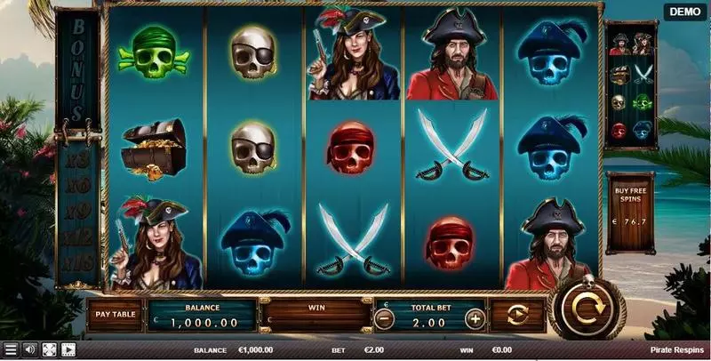Pirate Respin Fun Slot Game made by Red Rake Gaming with 5 Reel and 25 Line