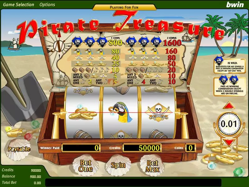 Pirate Treasure Fun Slot Game made by Amaya with 3 Reel and 1 Line