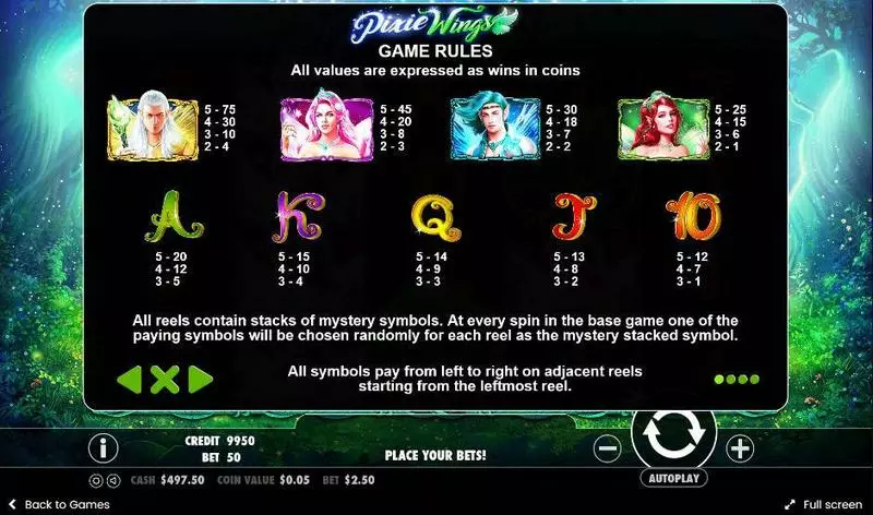 Pixie Wings Fun Slot Game made by Pragmatic Play with 5 Reel and 50 Line