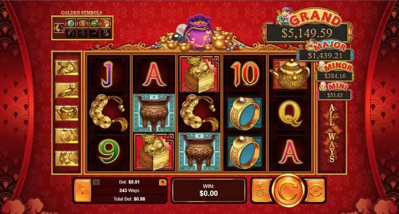 Plentiful Treasure  Fun Slot Game made by RTG with 5 Reel and 243 Line