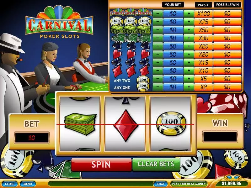 Poker Fun Slot Game made by PlayTech with 3 Reel and 1 Line