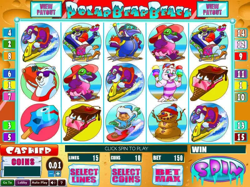 Polar Bear Beach Fun Slot Game made by Wizard Gaming with 5 Reel and 15 Line
