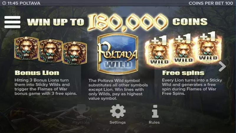 Poltava Flames of War  Fun Slot Game made by Elk Studios with 5 Reel and 40 Line