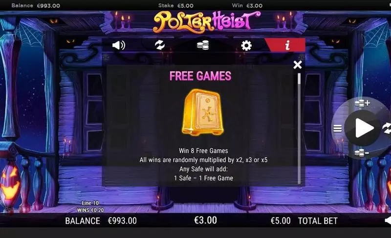Polterheist  Fun Slot Game made by NextGen Gaming with 5 Reel and 100 Line