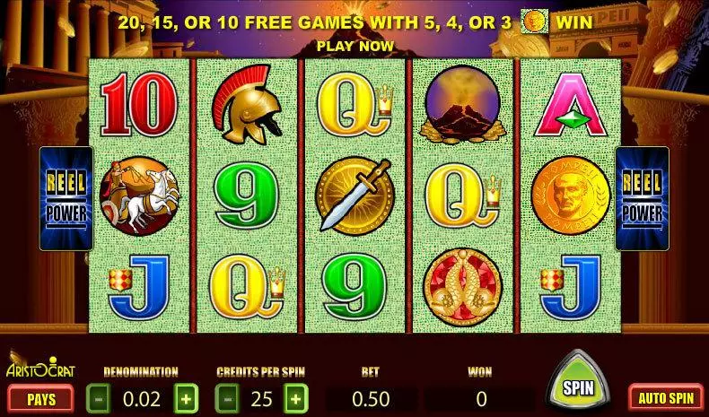 Pompeii Fun Slot Game made by Aristocrat with 5 Reel and 243 Line