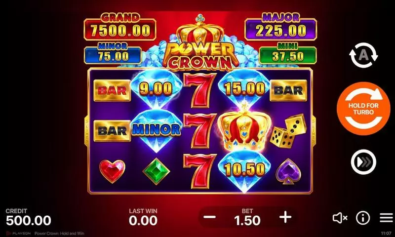 Power Crown Hold And Win Fun Slot Game made by Playson with 5 Reel and 5 Line