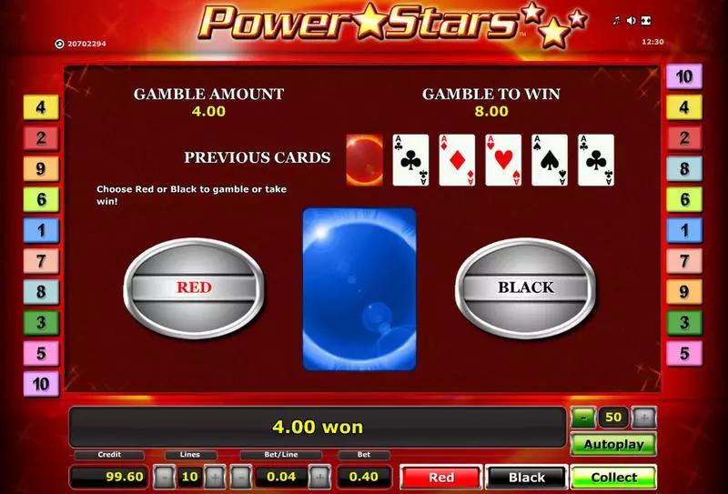 Power Stars Fun Slot Game made by Novomatic with 5 Reel and 10 Line