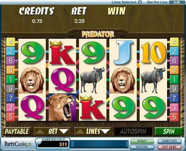 Predator Fun Slot Game made by bwin.party with 5 Reel and 9 Line