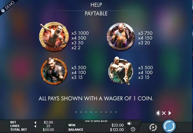 Primetime Combat Kings Fun Slot Game made by Genesis with 5 Reel and 25 Line
