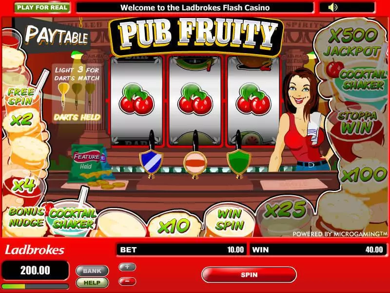 Pub Fruity Fun Slot Game made by Microgaming with 3 Reel and 1 Line