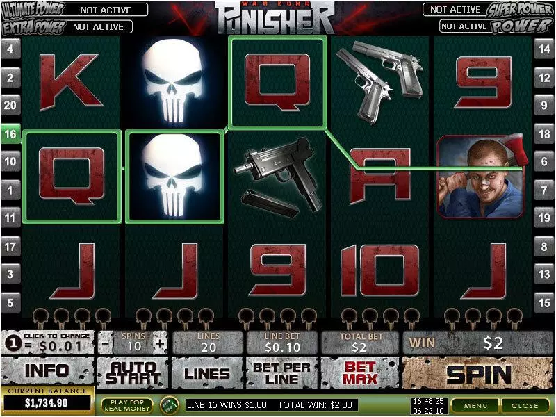 Punisher War Zone Fun Slot Game made by PlayTech with 5 Reel and 20 Line