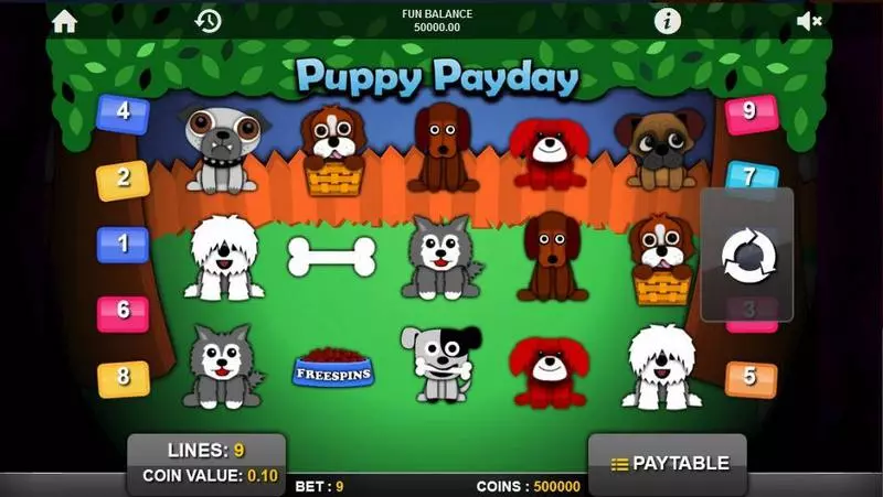 Puppy PayDay Fun Slot Game made by 1x2 Gaming with 5 Reel and 9 Line