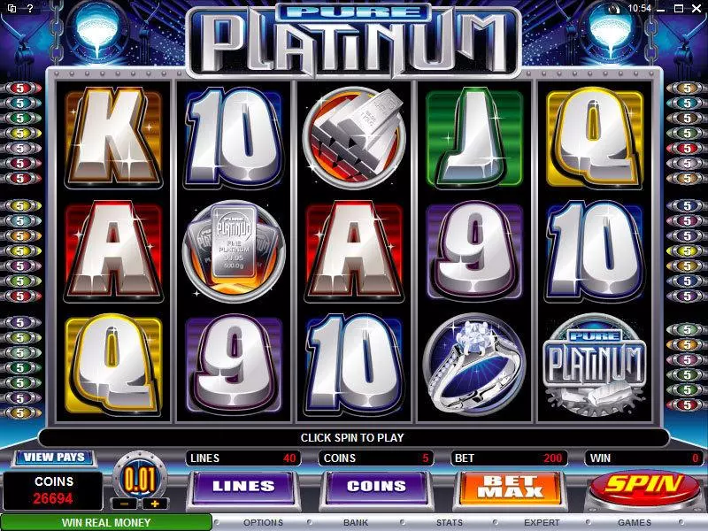 Pure Platinum Fun Slot Game made by Microgaming with 5 Reel and 40 Line