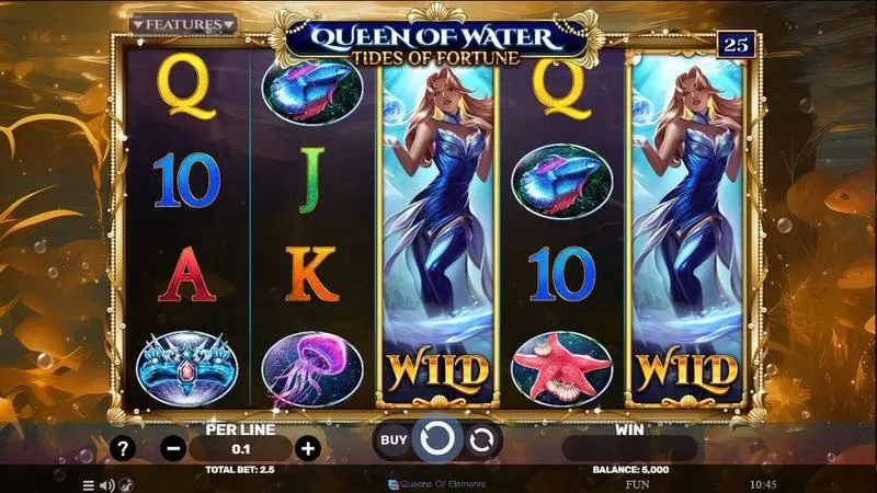 Queen Of Water – Tides Of Fortune Fun Slot Game made by Spinomenal with 5 Reel and 25 Line