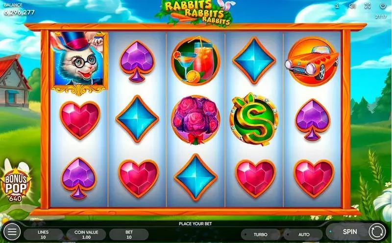 Rabbits, Rabbits, Rabbits! Fun Slot Game made by Endorphina with 5 Reel and 10 Line