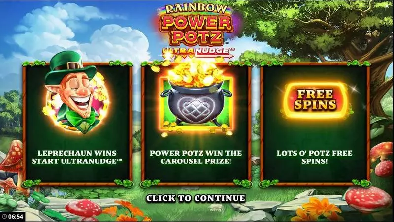 Rainbow Power Pots UltraNudge Fun Slot Game made by Bang Bang Games with 5 Reel and 40 Line