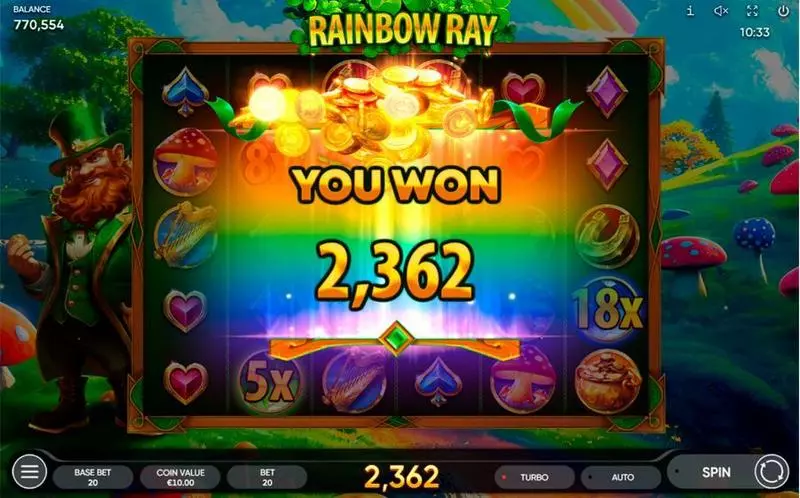 Rainbow Ray Fun Slot Game made by Endorphina with 6 Reel 