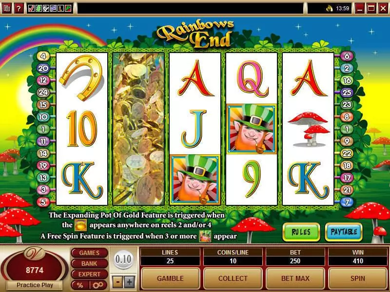 Rainbows End Fun Slot Game made by Microgaming with 5 Reel and 25 Line