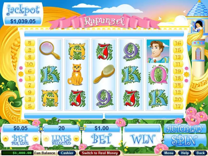 Rapunzel Fun Slot Game made by RTG with 5 Reel and 20 Line