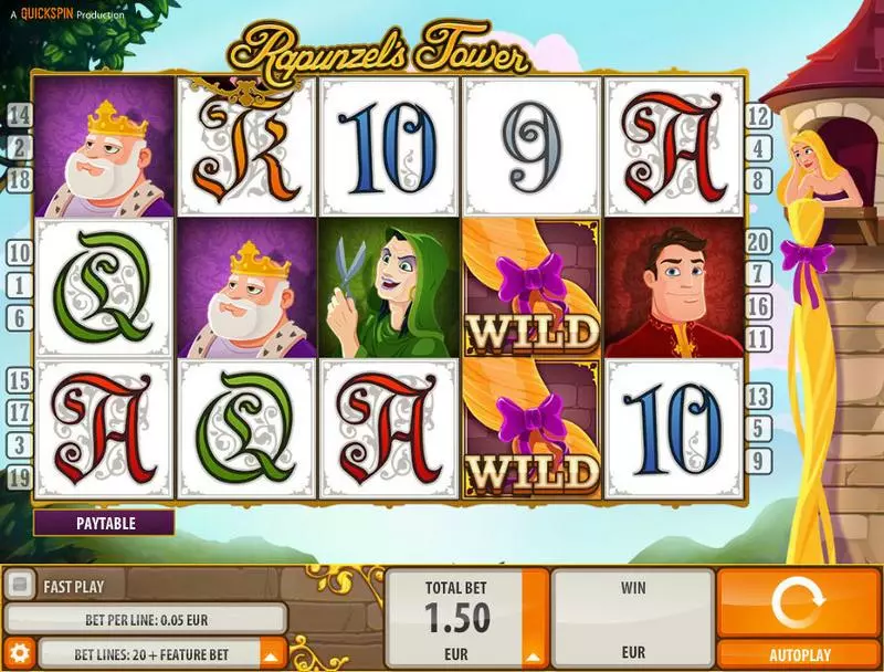 Rapunzel's Tower Fun Slot Game made by Quickspin with 5 Reel and 20 Line