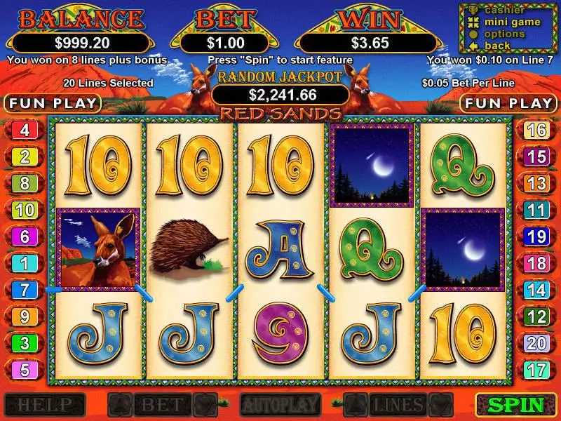 Red Sands Fun Slot Game made by RTG with 5 Reel and 20 Line