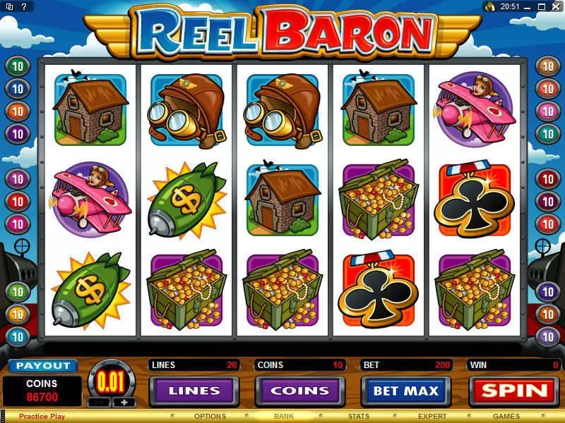Reel Baron Fun Slot Game made by Microgaming with 5 Reel and 20 Line