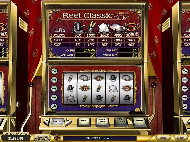 Reel Classic 5 Retro Fun Slot Game made by PlayTech with 5 Reel and 5 Line