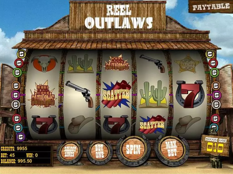 Reel Outlaws Fun Slot Game made by BetSoft with 5 Reel 