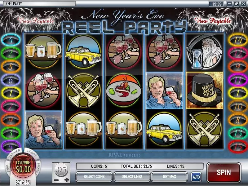 Reel Party Fun Slot Game made by Rival with 5 Reel and 15 Line