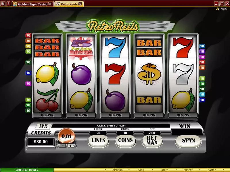 Retro Reels Fun Slot Game made by Microgaming with 5 Reel and 20 Line