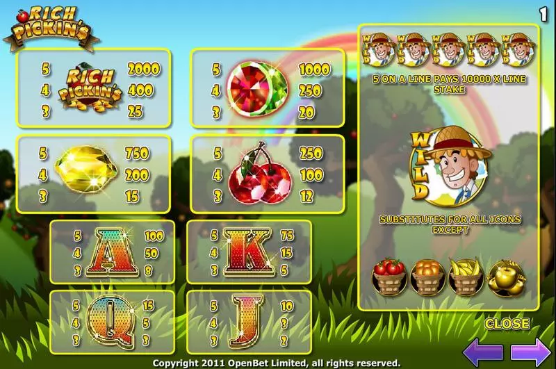 Rich Pickins Fun Slot Game made by Electracade with 5 Reel and 20 Line