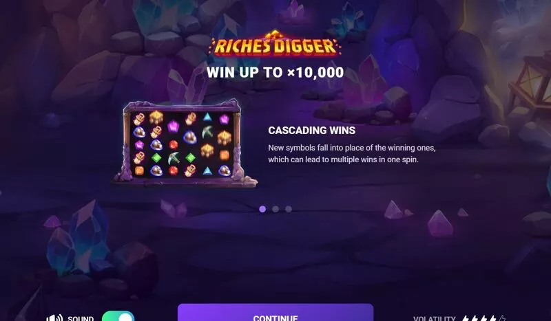Riches Digger Fun Slot Game made by TrueLab Games with 6 Reel 