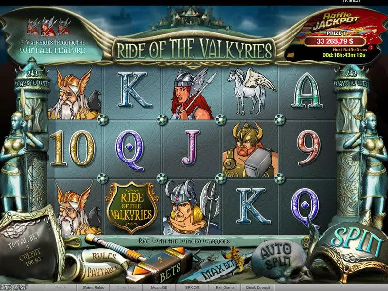 Ride of the Valkyries Raffle Fun Slot Game made by bwin.party with 5 Reel and 243 Line