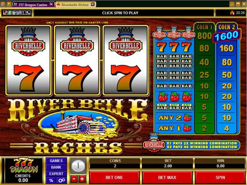 River Belle Riches Fun Slot Game made by Microgaming with 3 Reel and 1 Line