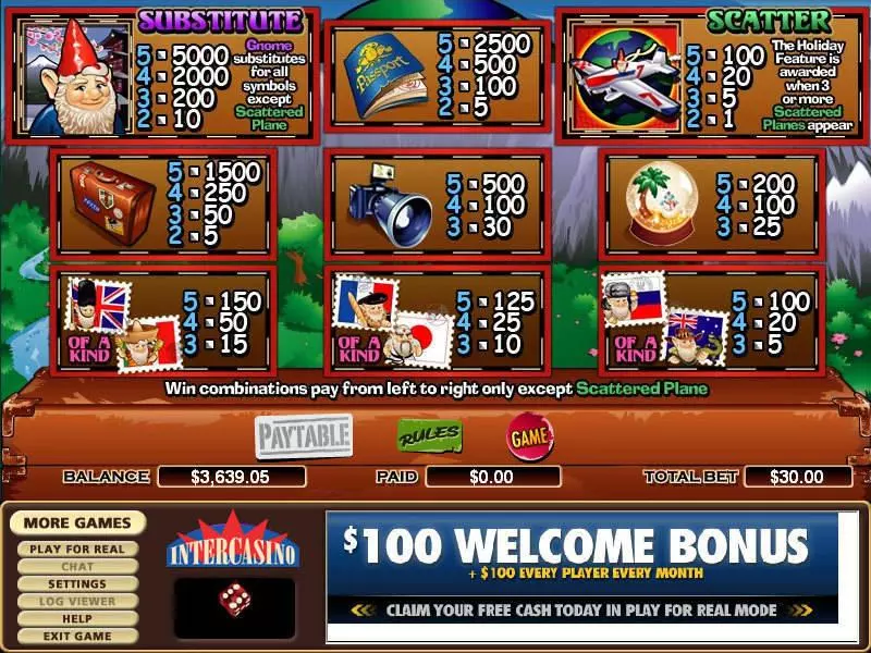 Roamin' Gnome Fun Slot Game made by CryptoLogic with 5 Reel and 30 Line