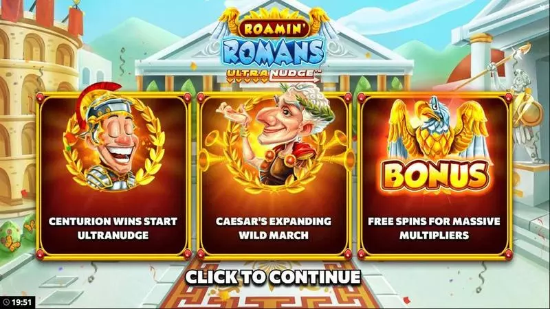 Roamin Romans UltraNudge Fun Slot Game made by Bang Bang Games with 5 Reel and 40 Line