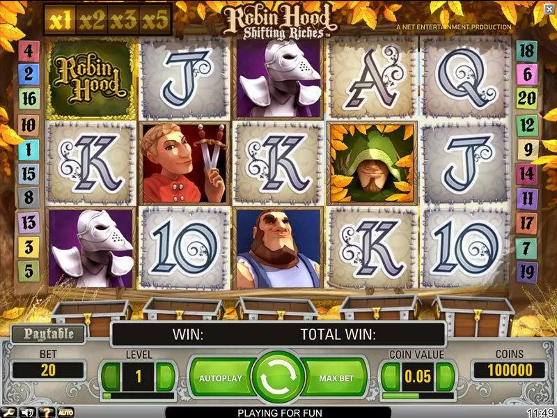 Robin Hood Fun Slot Game made by NetEnt with 5 Reel and 20 Line